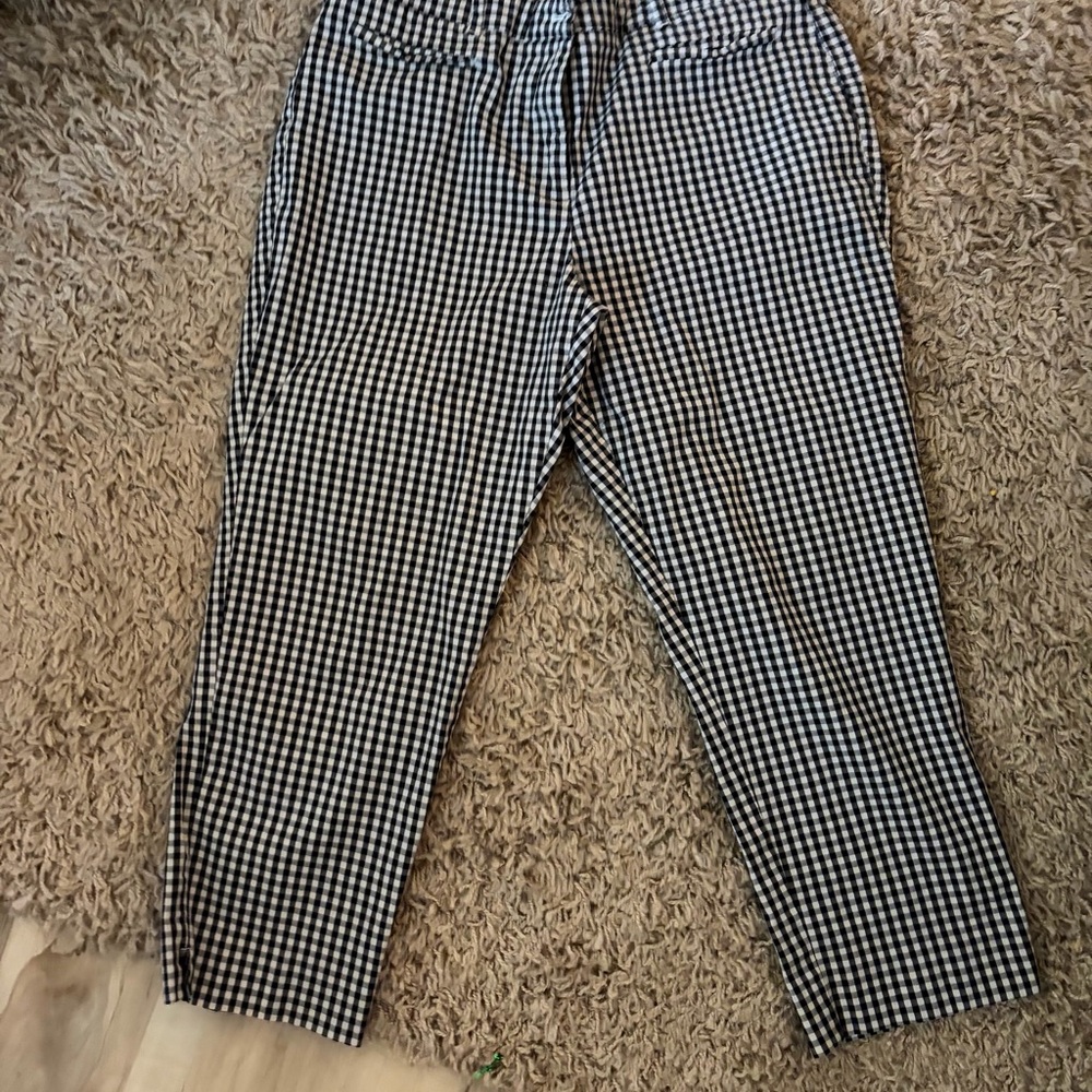 Ann Taylor Black & White Gingham Curvy Fit Pants